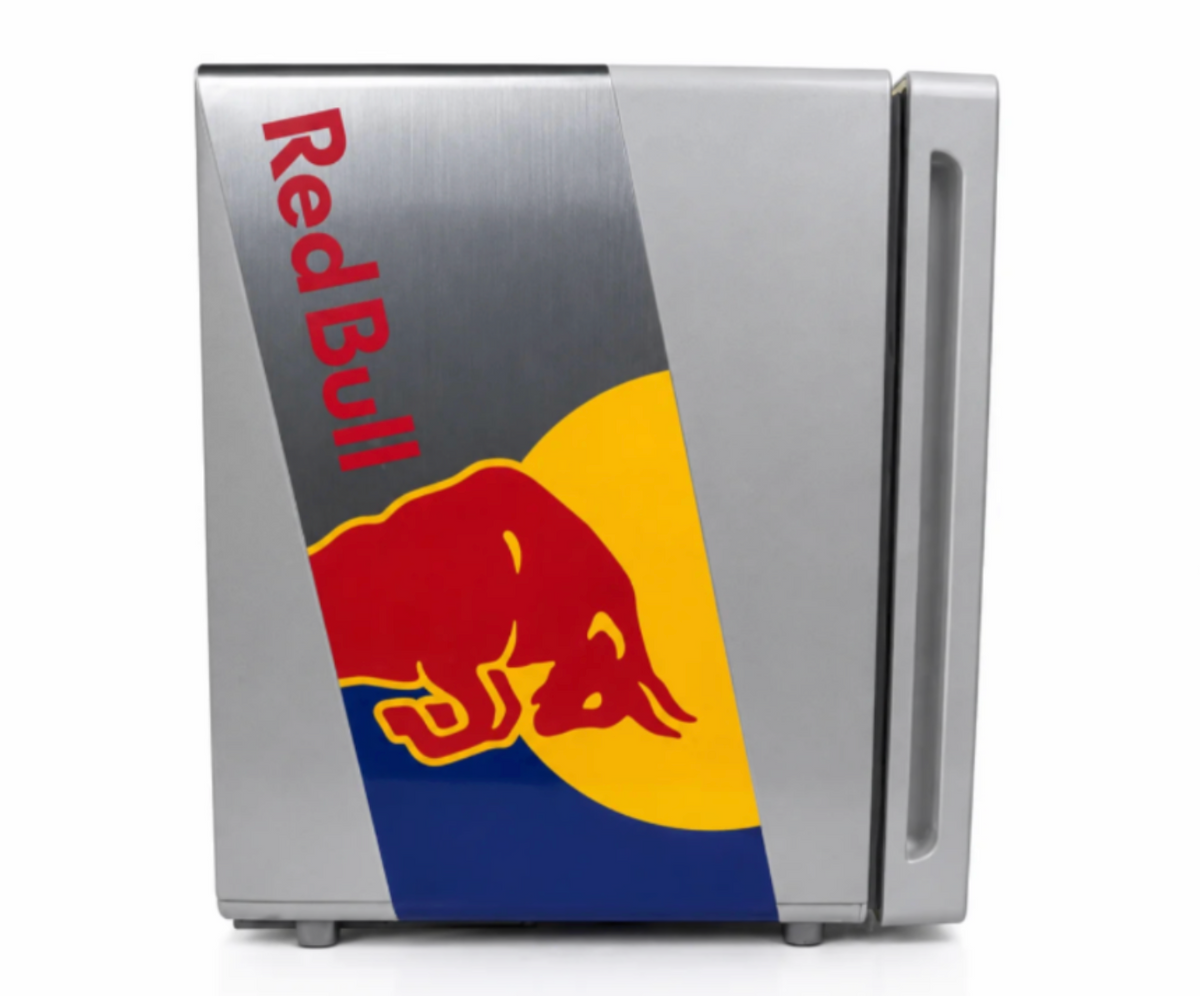 Red BuII Fridge + 24 Cans FREE